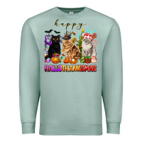 Seafoam happy hallothanksmas cats Premium Sweatshirt - texasbilliewilder
