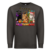 Smoke happy hallothanksmas cats Premium Sweatshirt - texasbilliewilder