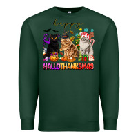 Sports Green happy hallothanksmas cats Premium Sweatshirt - texasbilliewilder