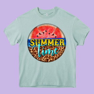 Summer Time Watermelon Heavy Core Tee Designed By Barkaloodesign