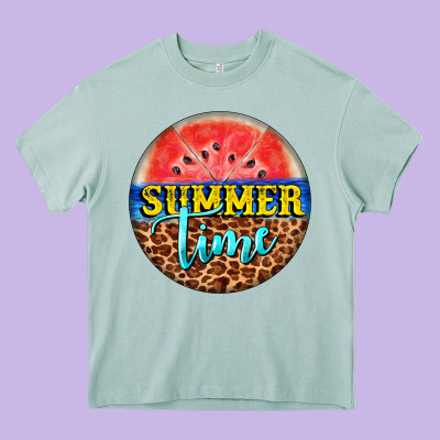 Summer Time Watermelon Heavy Core Tee Designed By Barkaloodesign