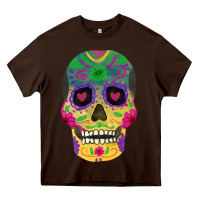 Chocolate Brown sugar skull Heavy Core Tee - FaDigitalArtStudio