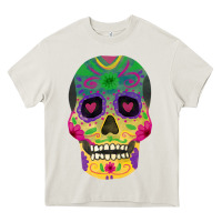 Cream sugar skull Heavy Core Tee - FaDigitalArtStudio