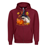 Burgundy Halloween Hedgehog Zipper Hoodie - LillyAllenDesigns