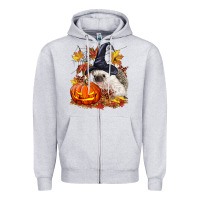 Heather Grey Halloween Hedgehog Zipper Hoodie - LillyAllenDesigns