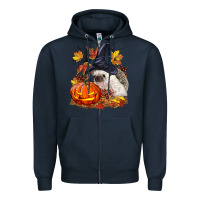 Navy Halloween Hedgehog Zipper Hoodie - LillyAllenDesigns