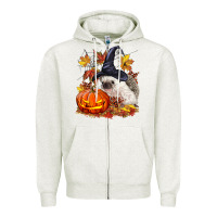 Oatmeal Heather Halloween Hedgehog Zipper Hoodie - LillyAllenDesigns