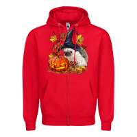 Red Halloween Hedgehog Zipper Hoodie - LillyAllenDesigns