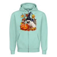 Seafoam Halloween Hedgehog Zipper Hoodie - LillyAllenDesigns