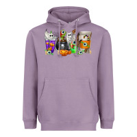 Lavender Halloween Coffee Cups Heavyweight Hoodie - texasbilliewilder