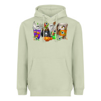 Matcha Halloween Coffee Cups Heavyweight Hoodie - texasbilliewilder