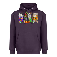 Plum Halloween Coffee Cups Heavyweight Hoodie - texasbilliewilder