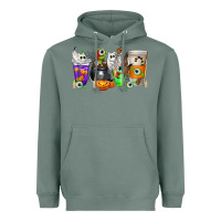 Sage Halloween Coffee Cups Heavyweight Hoodie - texasbilliewilder
