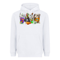 White Halloween Coffee Cups Heavyweight Hoodie - texasbilliewilder