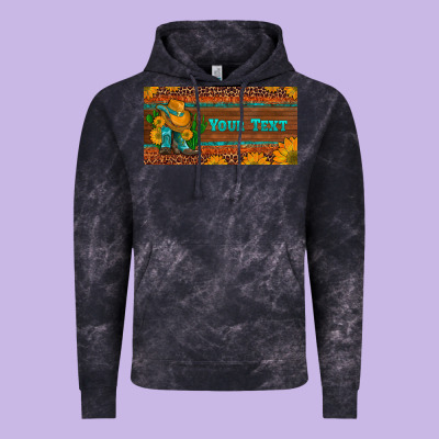 (preview)custom Cowboy Boots Sunflowers And Cactus License Plate Vintage Hoodie Designed By Artiststas