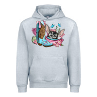 Heather Grey Easter cowboy boots hat Urban Hoodie - OliviaCreatesArt