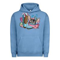 Pigment Pebble Blue Easter cowboy boots hat Urban Hoodie - OliviaCreatesArt