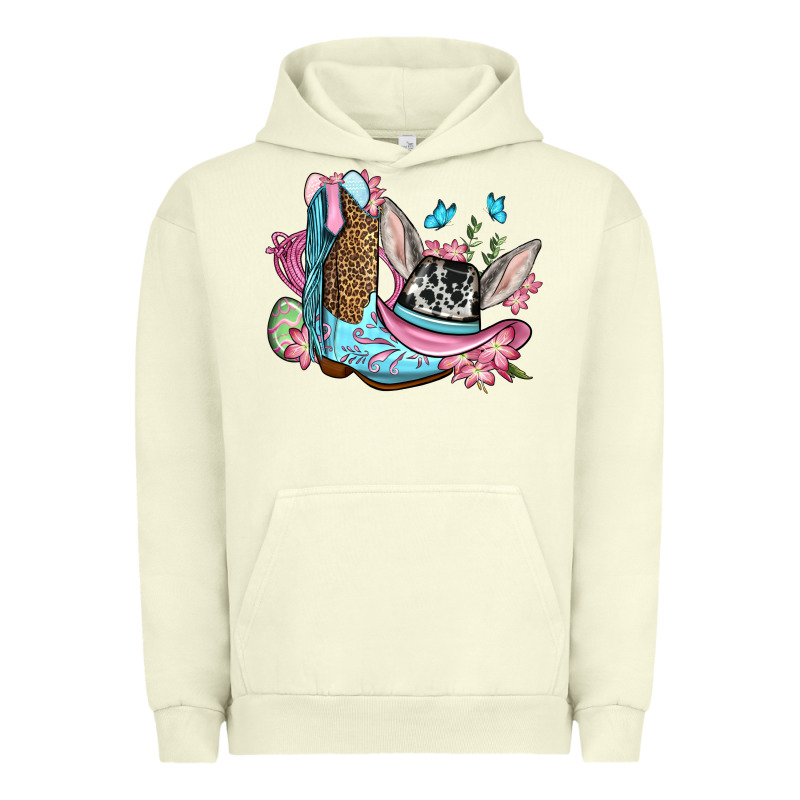 Easter Cowboy Boots Hat Urban Hoodie by OliviaCreatesArt | Teevron