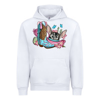 White Easter cowboy boots hat Urban Hoodie - OliviaCreatesArt