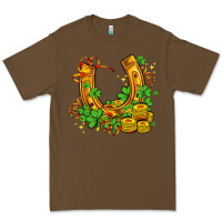 Cacao horseshoe with shamrocks and coin Premium Tee - AdoDesignShop