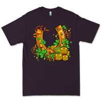 Plum horseshoe with shamrocks and coin Premium Tee - AdoDesignShop