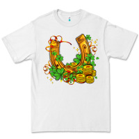 White horseshoe with shamrocks and coin Premium Tee - AdoDesignShop