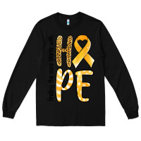 Black Finding the cure starts with hope Childhood Cancer Long Sleeve Tee - NancyCooperArtShop