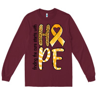 Burgundy Finding the cure starts with hope Childhood Cancer Long Sleeve Tee - NancyCooperArtShop