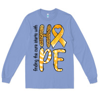Colony Blue Finding the cure starts with hope Childhood Cancer Long Sleeve Tee - NancyCooperArtShop