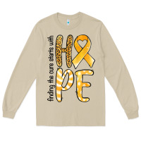 Mushroom Finding the cure starts with hope Childhood Cancer Long Sleeve Tee - NancyCooperArtShop