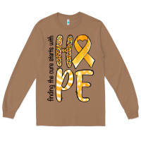 Toasted Coconut Finding the cure starts with hope Childhood Cancer Long Sleeve Tee - NancyCooperArtShop
