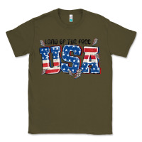 Army Green land of the free usa Classic Tee - MaliasSmallBusiness