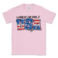 Bubblegum Pink land of the free usa Classic Tee - MaliasSmallBusiness