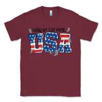 Burgundy land of the free usa Classic Tee - MaliasSmallBusiness