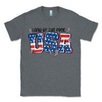 Charcoal Heather land of the free usa Classic Tee - MaliasSmallBusiness