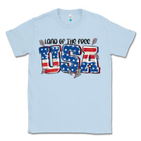 Dusty Blue land of the free usa Classic Tee - MaliasSmallBusiness