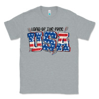 Heather Grey land of the free usa Classic Tee - MaliasSmallBusiness