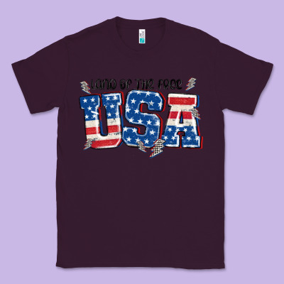 Land Of The Free Usa Classic Tee Designed By Maliassmallbusiness