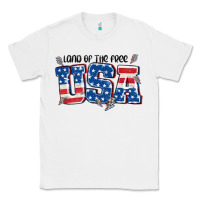 White land of the free usa Classic Tee - MaliasSmallBusiness