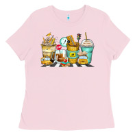 Bubblegum Pink school bus coffee cups Ladies Tee - Zillion Design Studio