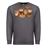 Charcoal Heather Pumpkin Spice Coffee Cups Premium Sweatshirt - texasbilliewilder