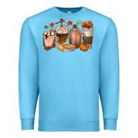 Ocean Blue Pumpkin Spice Coffee Cups Premium Sweatshirt - texasbilliewilder
