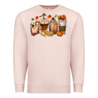 Pale Pink Pumpkin Spice Coffee Cups Premium Sweatshirt - texasbilliewilder