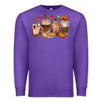 Purple Pumpkin Spice Coffee Cups Premium Sweatshirt - texasbilliewilder