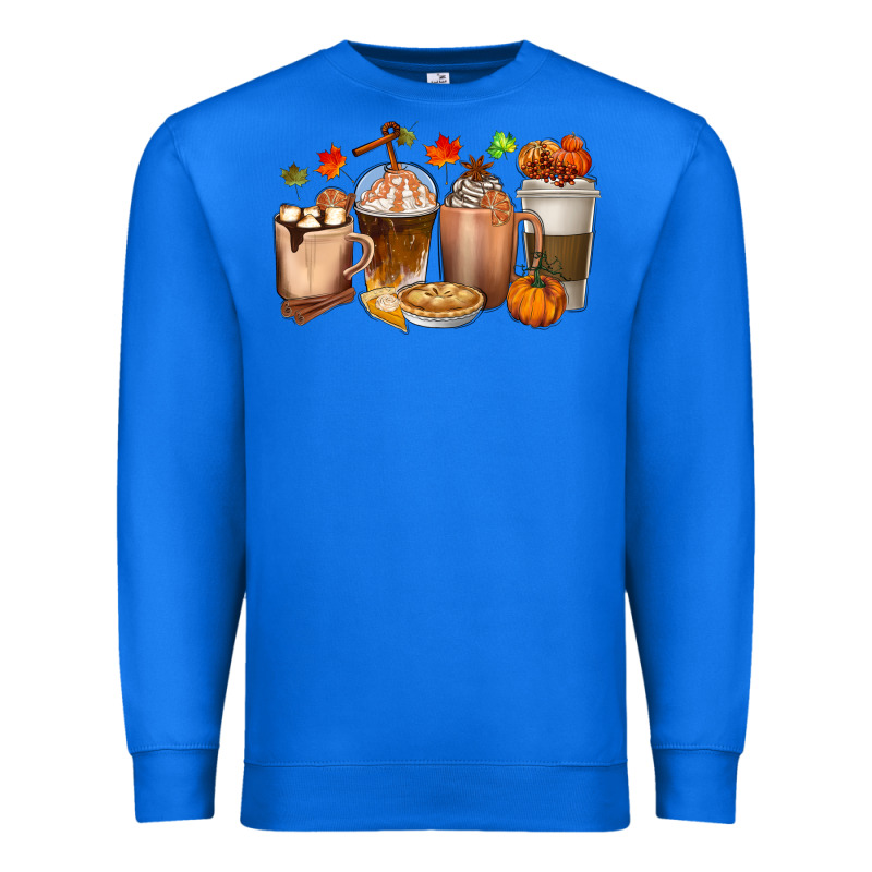 Pumpkin Spice Coffee Cups Premium Sweatshirt by texasbilliewilder | Teevron