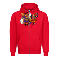 Red Trick Or Treat Chimpanzee Zipper Hoodie - LillyAllenDesigns
