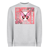 Heather Grey self love Heavyweight Sweatshirt - MaliasSmallBusiness