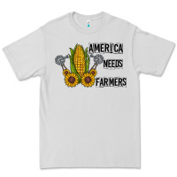 Dove Grey america needs farmers Premium Tee - CowhideDigitalArt