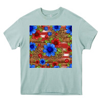 Arona patriotic flowers seamless pattern Heavy Core Tee - HRA Design Shop