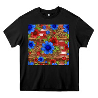 Black patriotic flowers seamless pattern Heavy Core Tee - HRA Design Shop